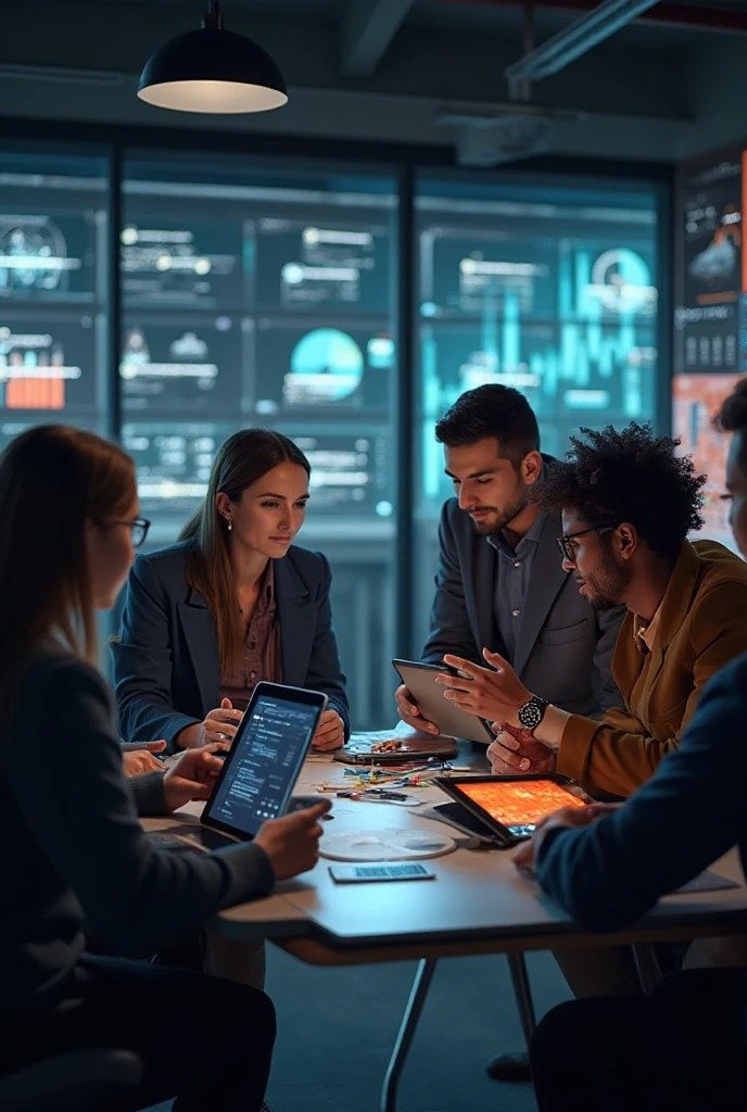 Team working around a table